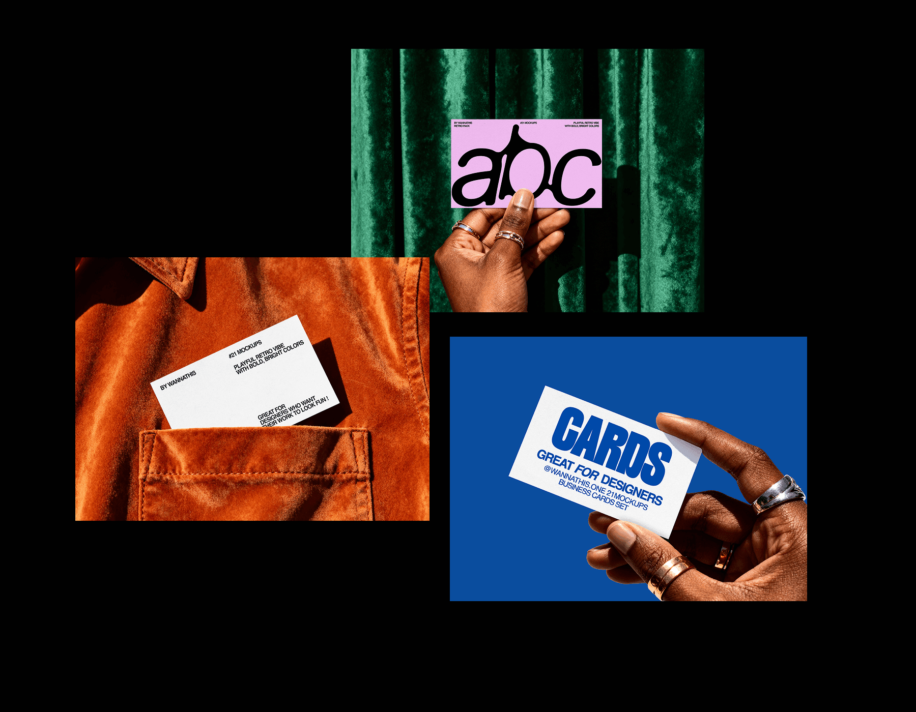 Casual Business Card Mockups for design presentations