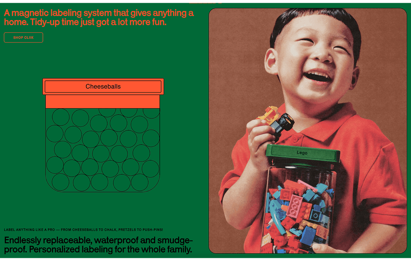 Playful retro inspired product branding with child holding labeled jar nostalgic family lifestyle campaign