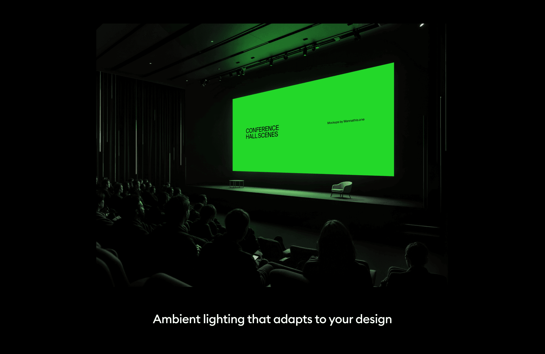 Conference hall screen mockups for branding projects
