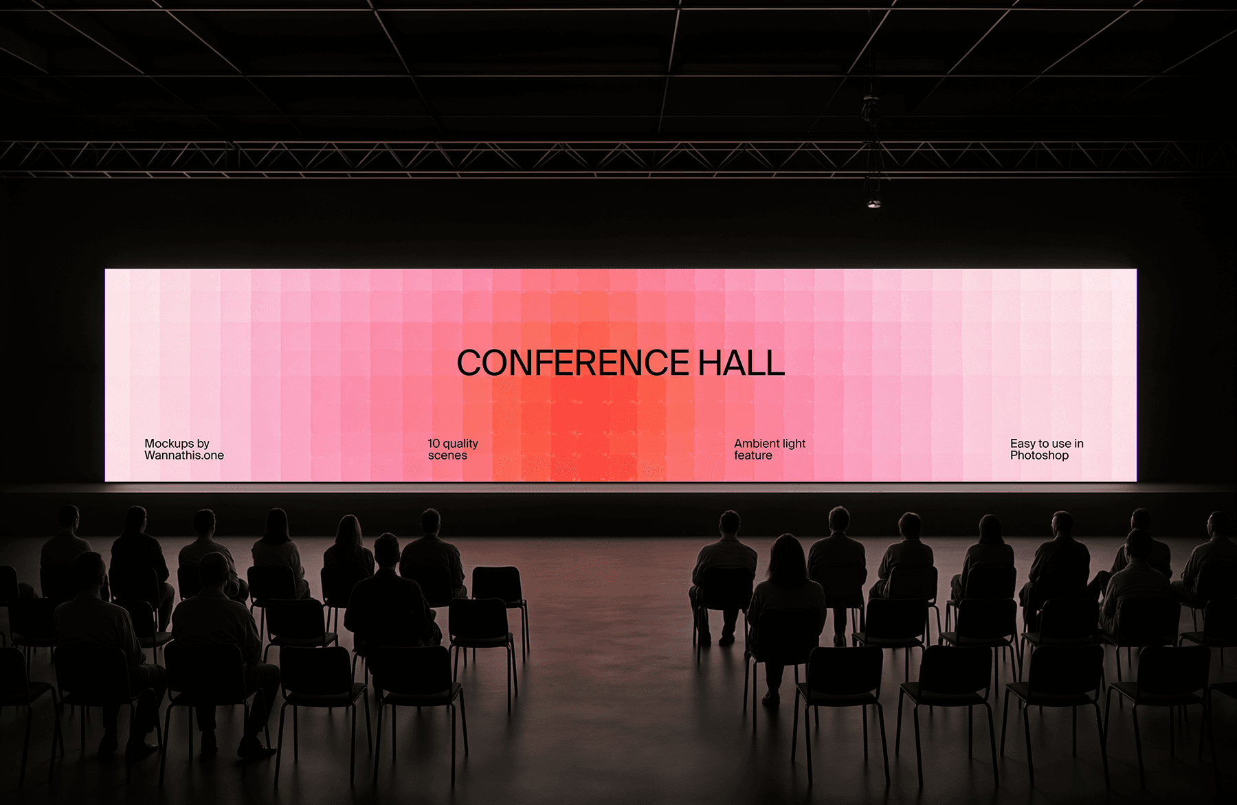 Conference hall with sparse audience seating