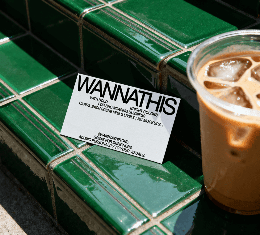 Free Business Card Mockup on Tile Step for branding projects