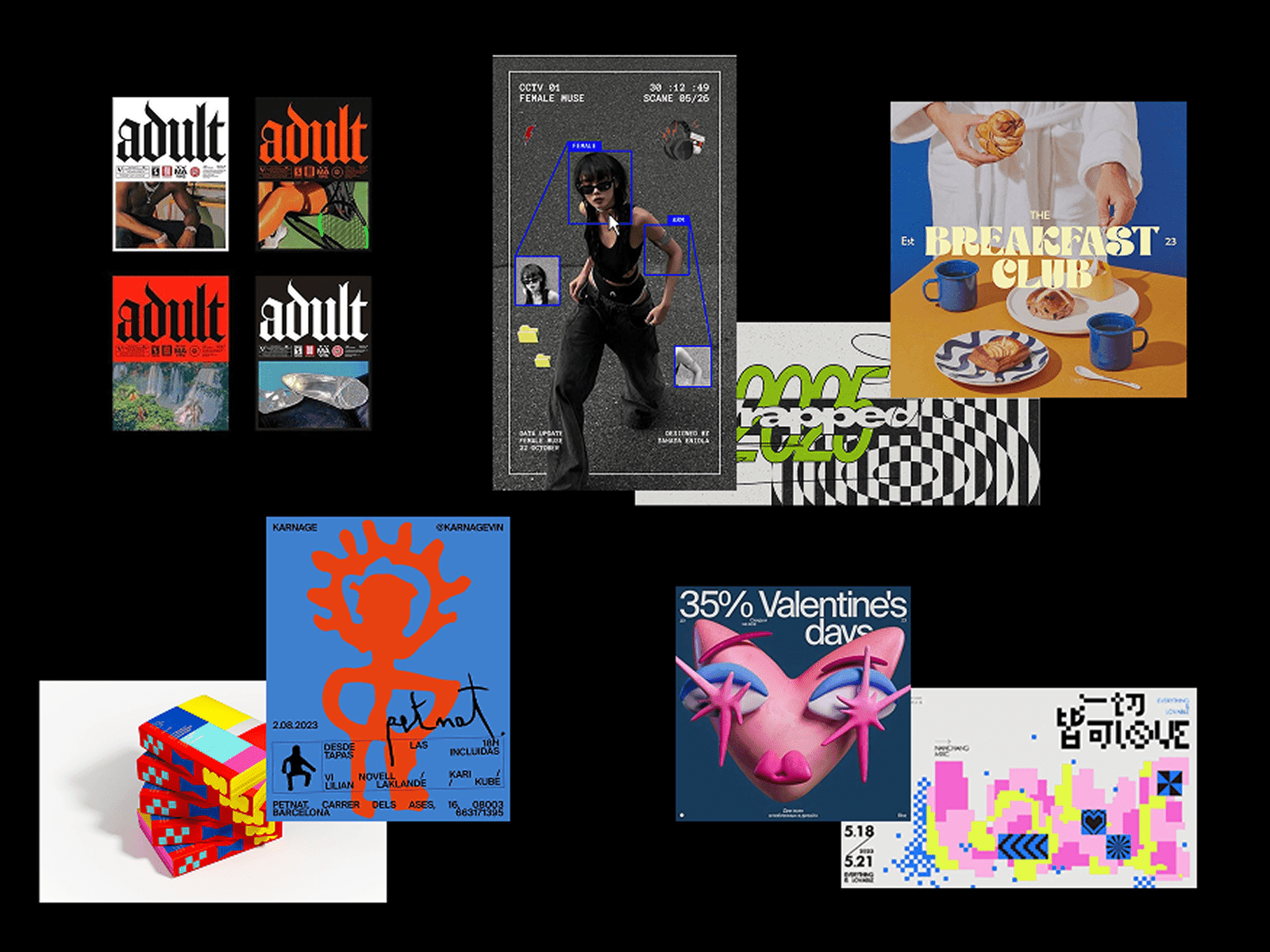 Overview of graphic design trends 2026 with experimental typography, playful visuals and modern creative styles