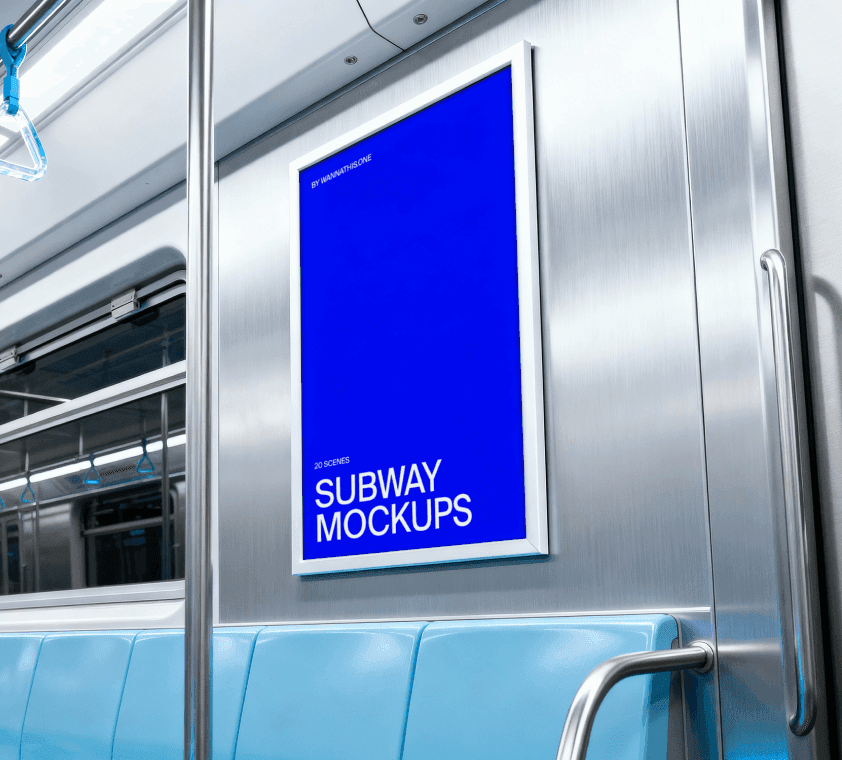 Free Metro Billboard Mockup on Side Panel for design projects