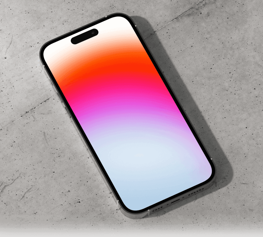 Free minimalist iPhone mockup lying flat on a concrete surface