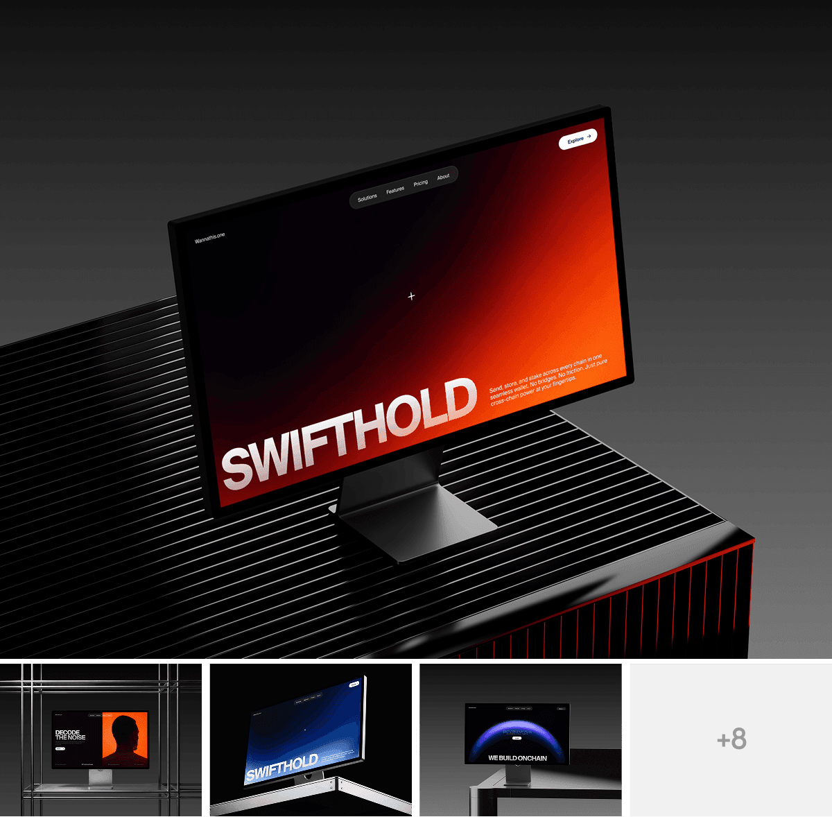 Dark Apple Studio Display Mockups for design projects