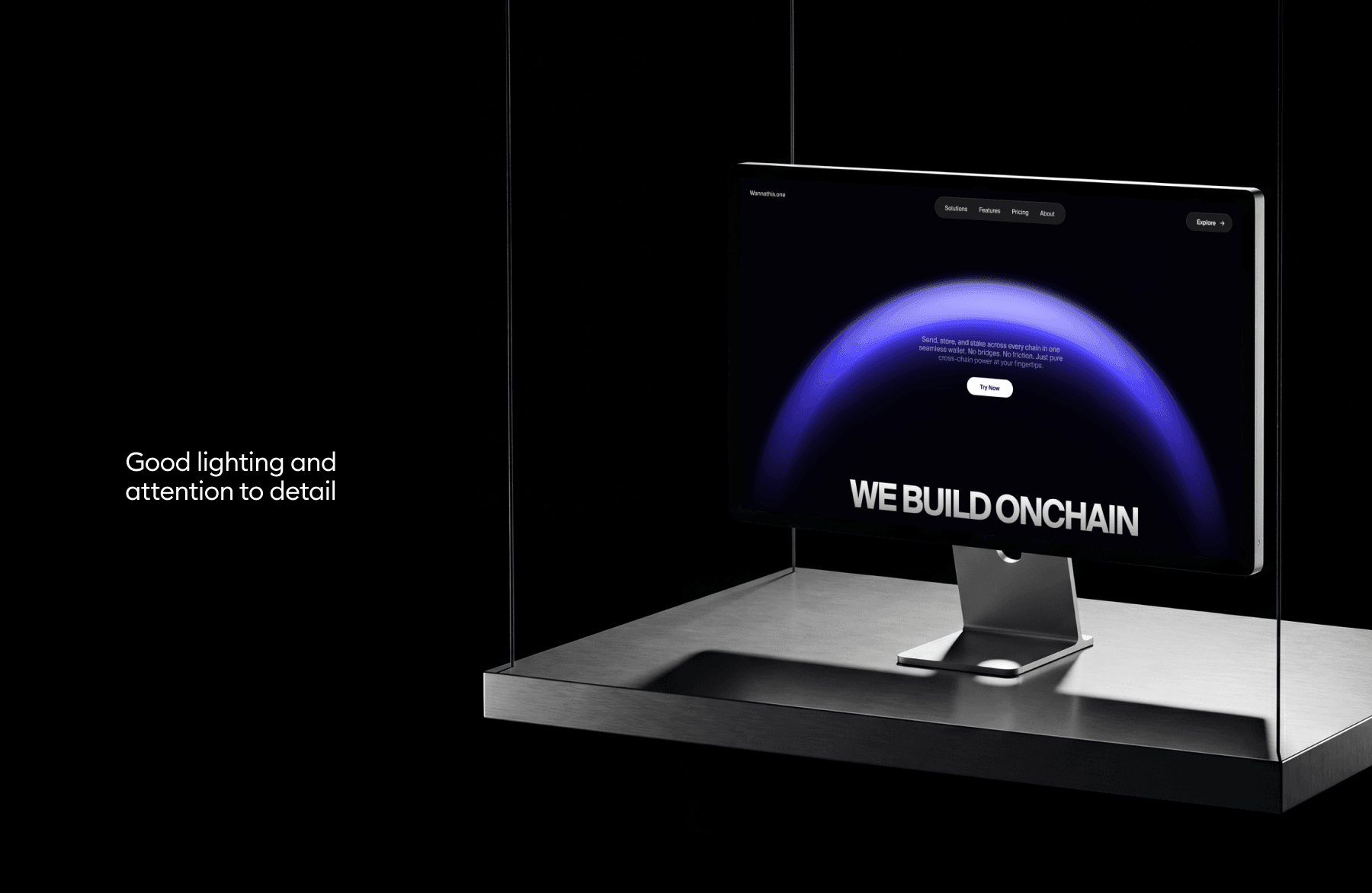 Dark Apple Studio Display Mockups for smm projects