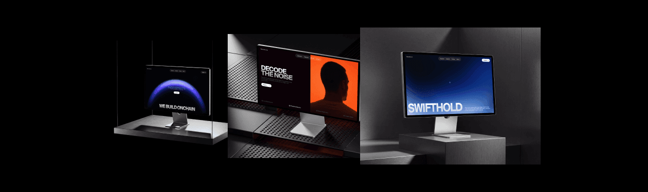 Dark Apple Studio Display Mockups for design projects