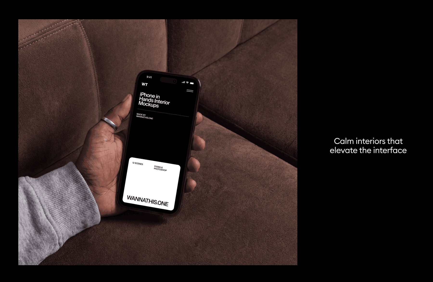 Devices in Hands Interior Mockups for design projects