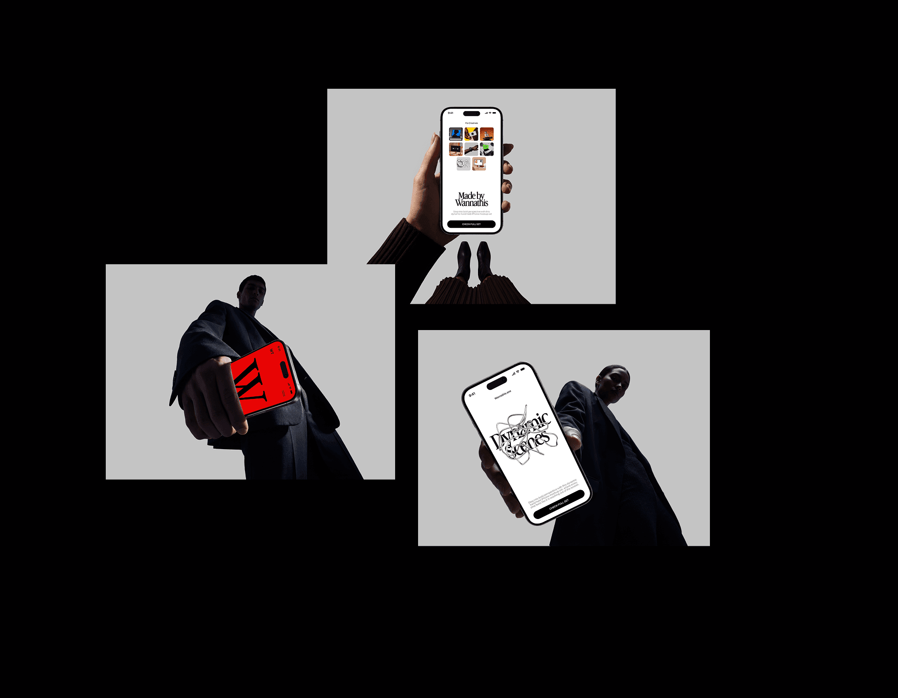 Fashion iPhone Mockups in Hand for project presentation