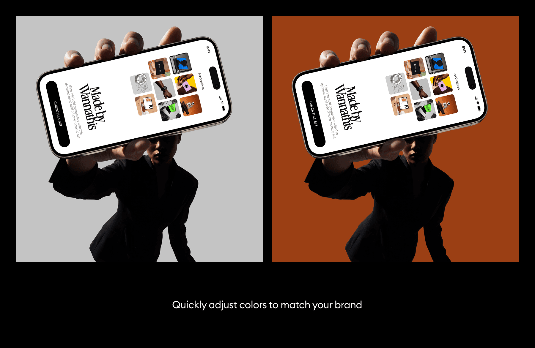 Fashion iPhone Mockups in Hand for design presentations