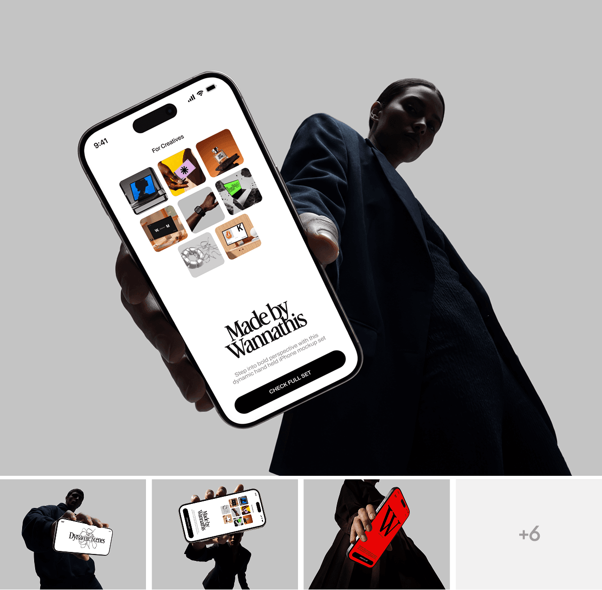 Fashion iPhone Mockups in Hand for UI presentations