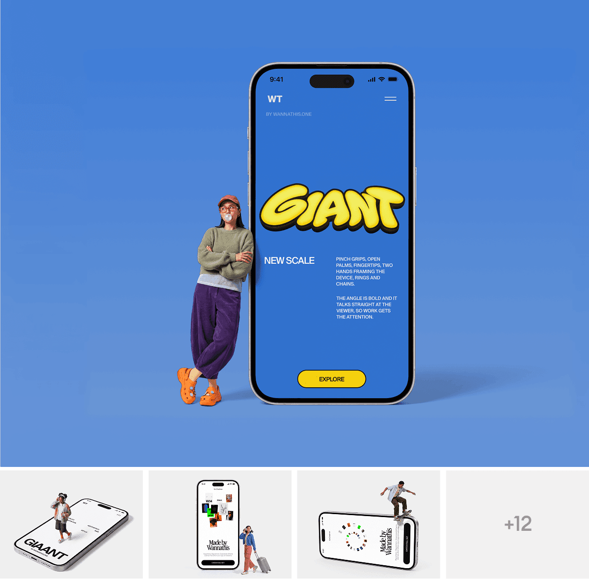 Giant iPhone Mockups with People for design presentations