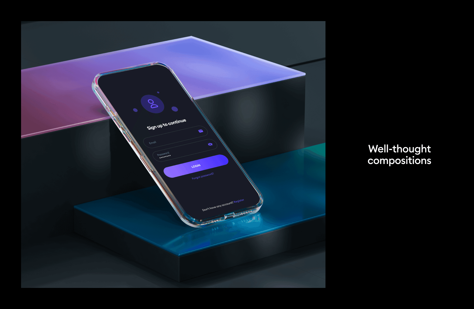 Glass phone mockups for marketing projects