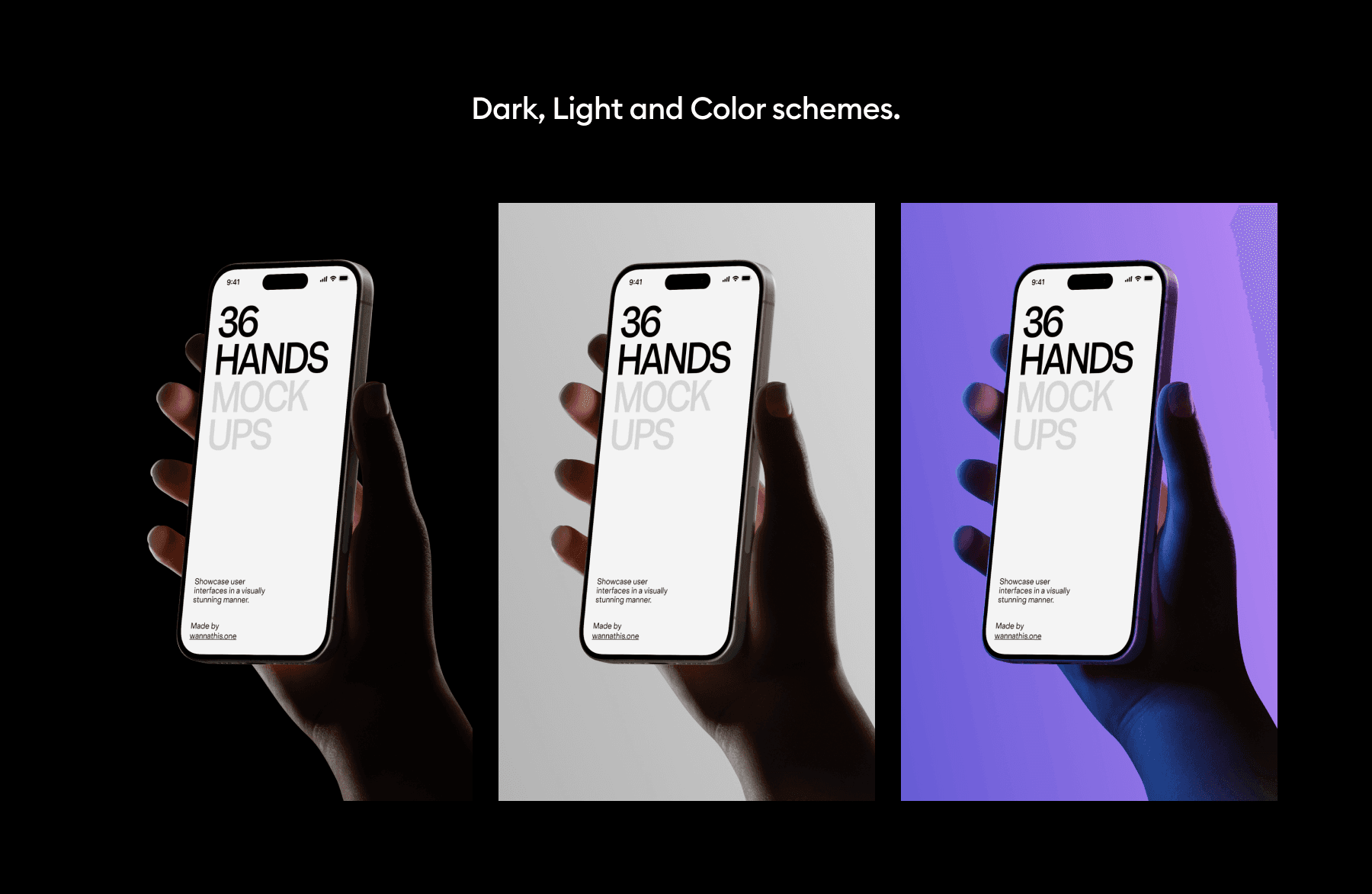 Hands phone mockups with transparent background