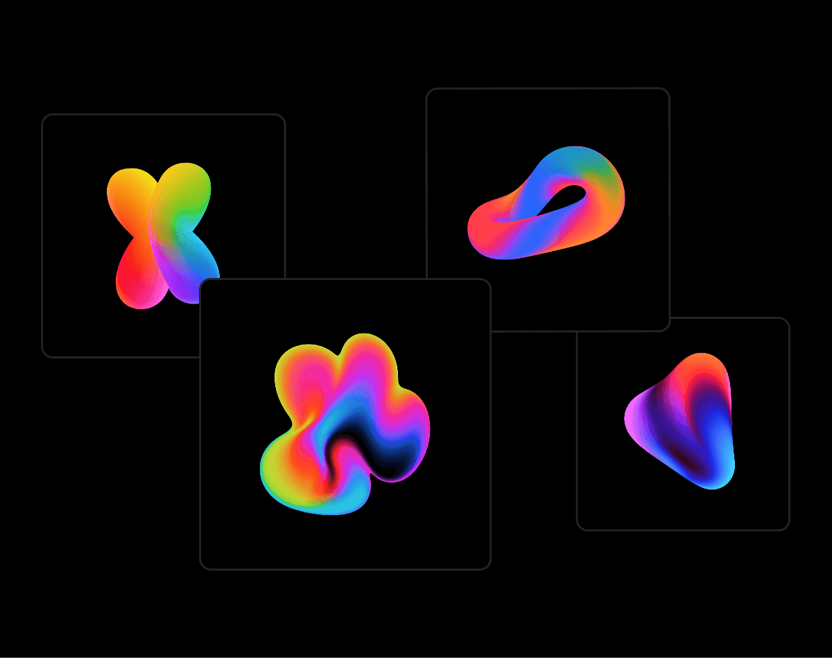 Colorful gradient abstract shapes for design projects