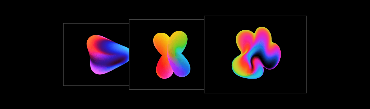 Colorful gradient abstract shapes for UX/UI projects