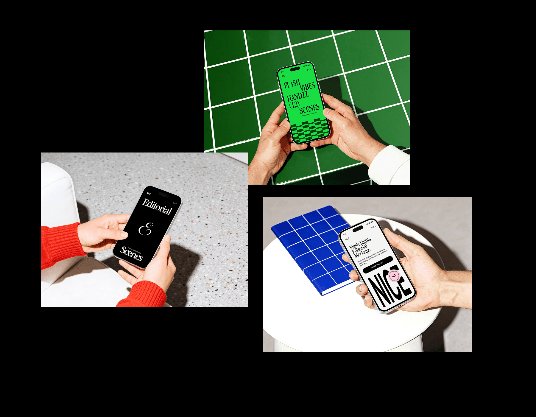 Hands Holding iPhone Mockups for UX/UI projects