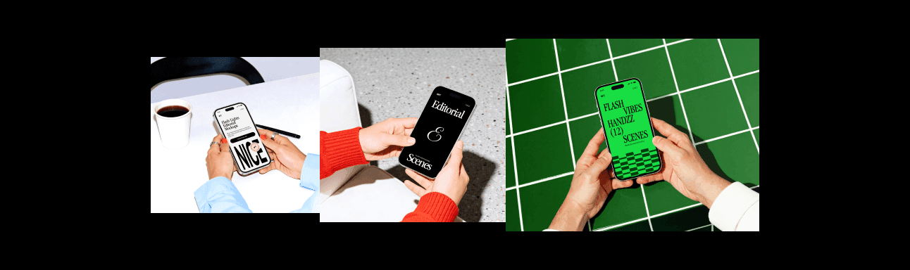 Hands Holding iPhone Editorial Mockups for design projects