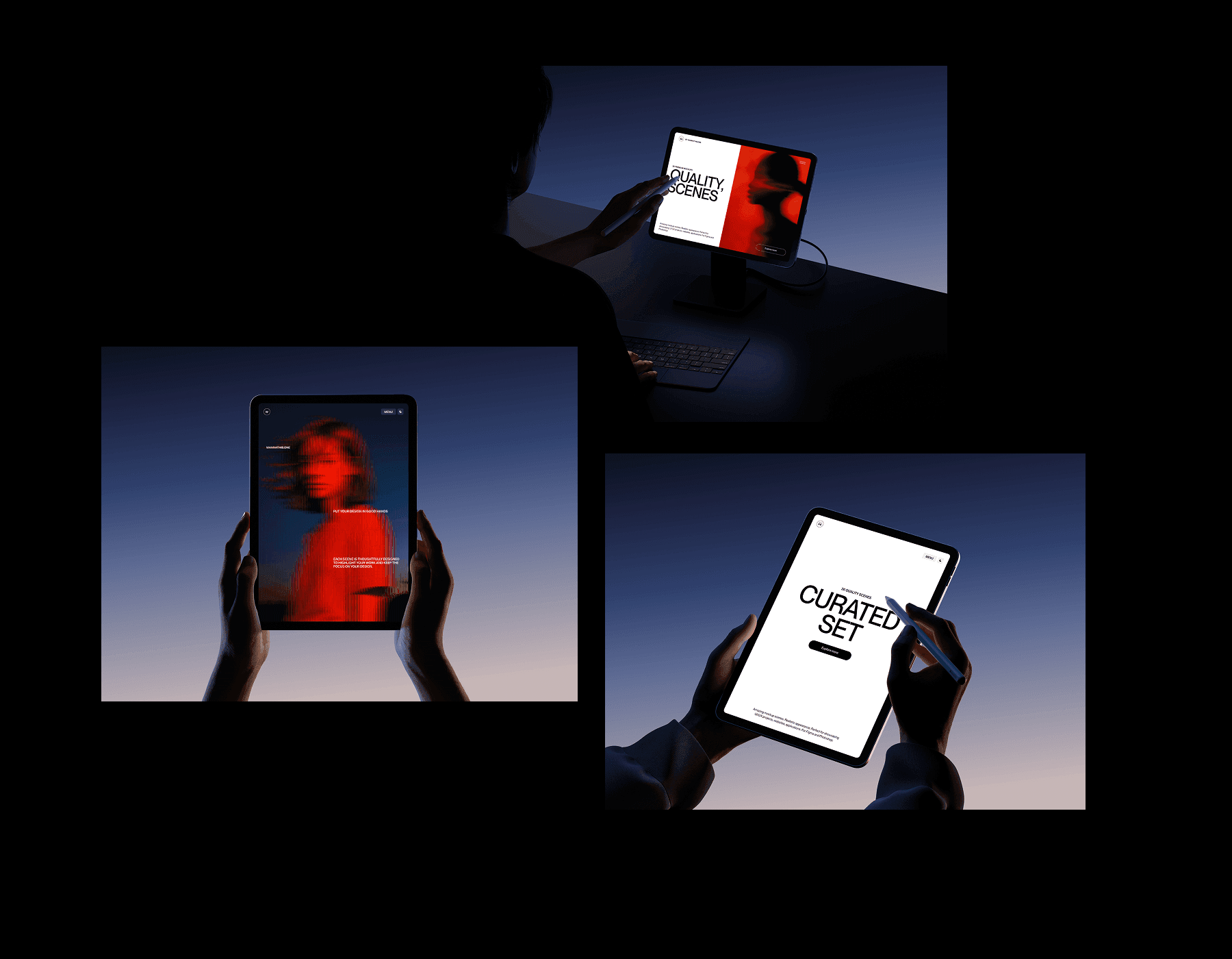 iPad in Hands Mockups for design projects
