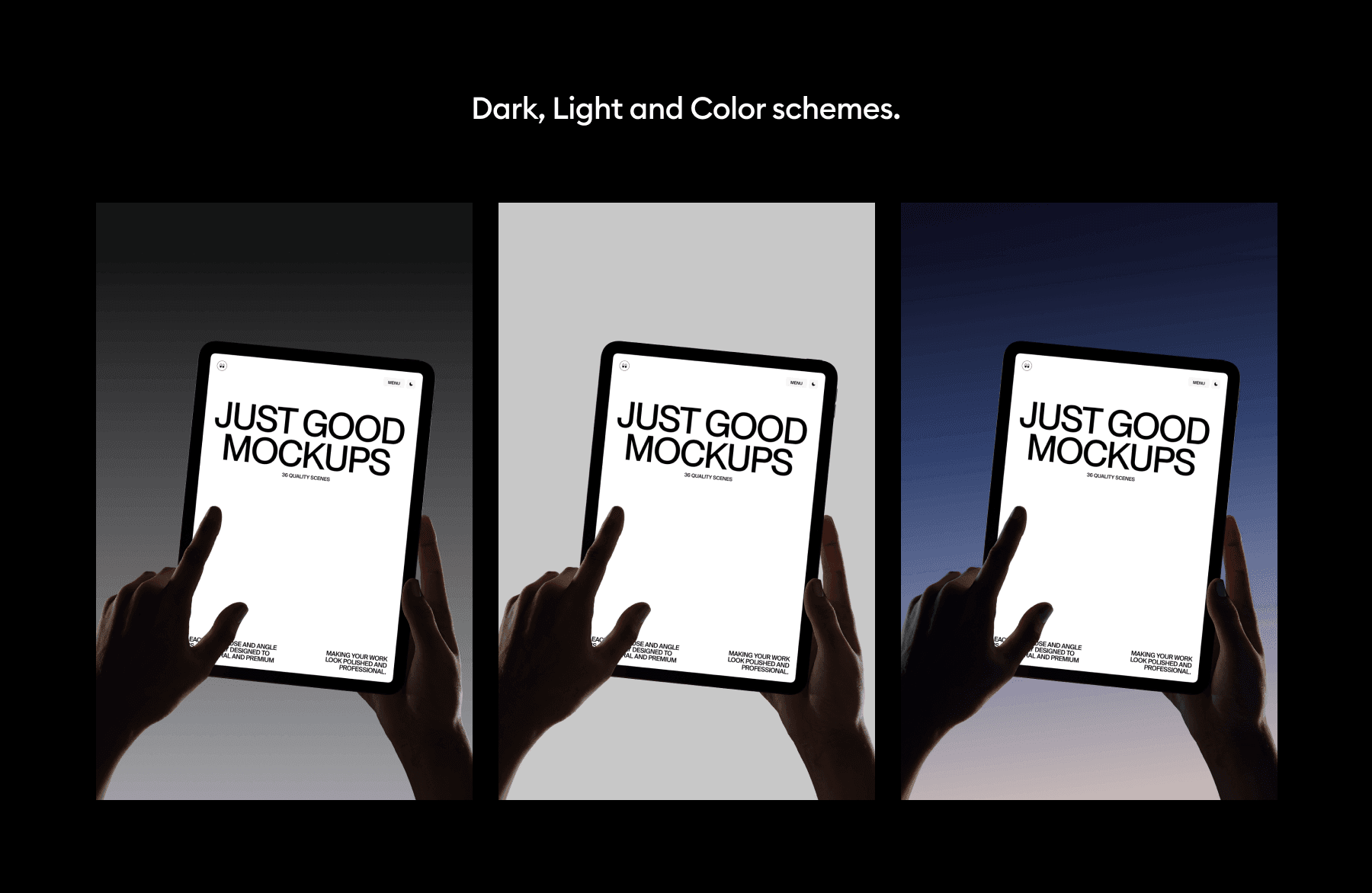 iPad in Hands Mockups to showcase design portfolio