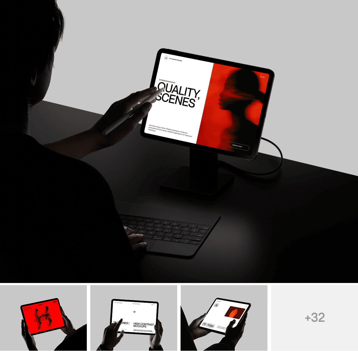 iPad in Hands Mockups for design presentations