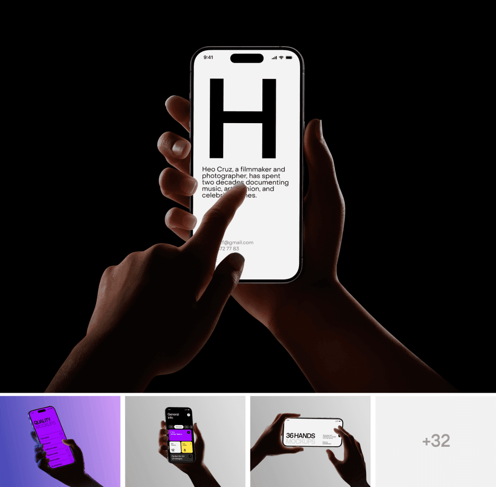 Hands phone mockups for design projects