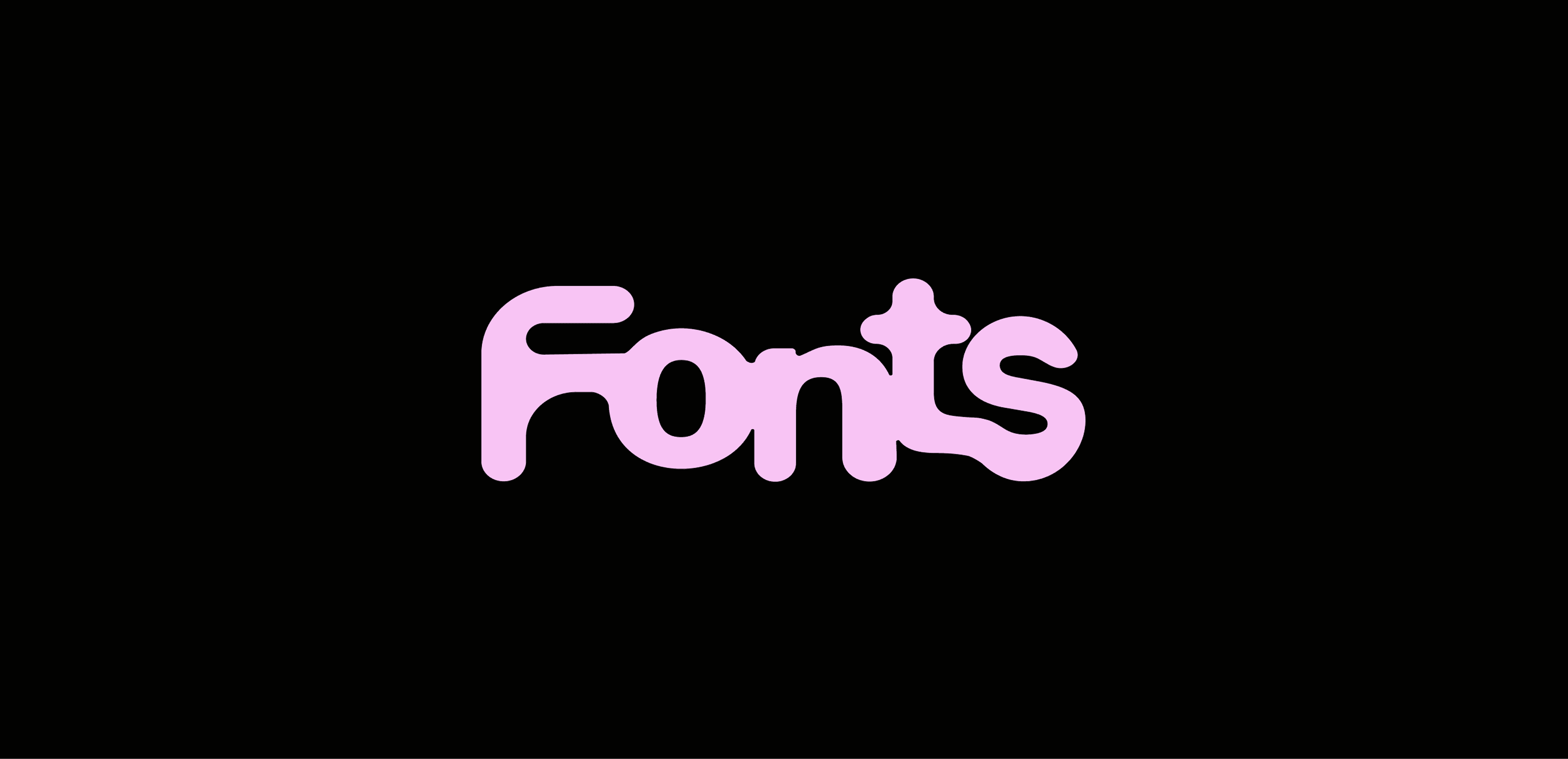 Fonts written in a puffy pink blob-style lettering on a wide black banner, hero image for an article on playful display fonts to try in design projects