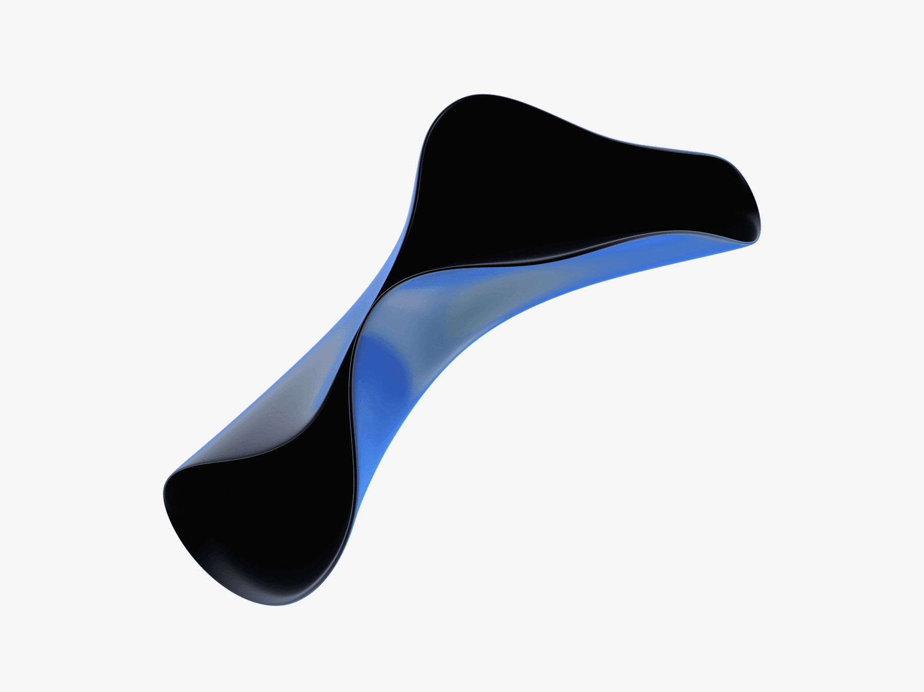 Free futuristic black and blue abstract 3D fluid form on light background