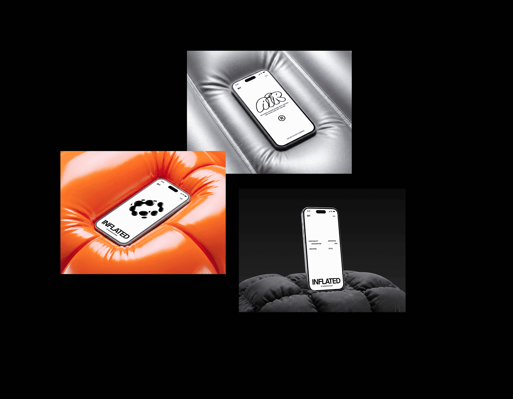 Inflatable iPhone Mockups for design projects