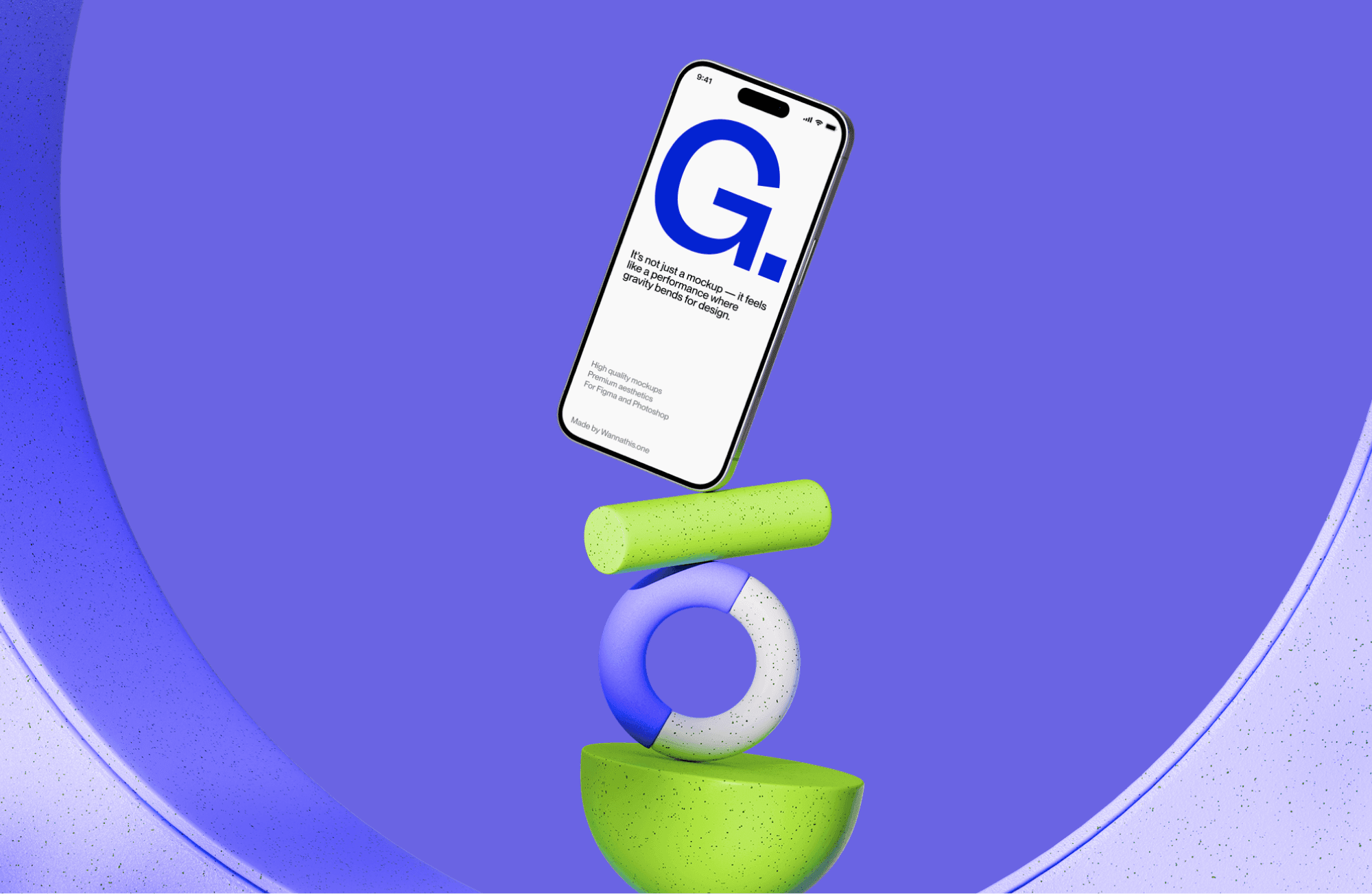 Free Playful iPhone mockup for UI presentations