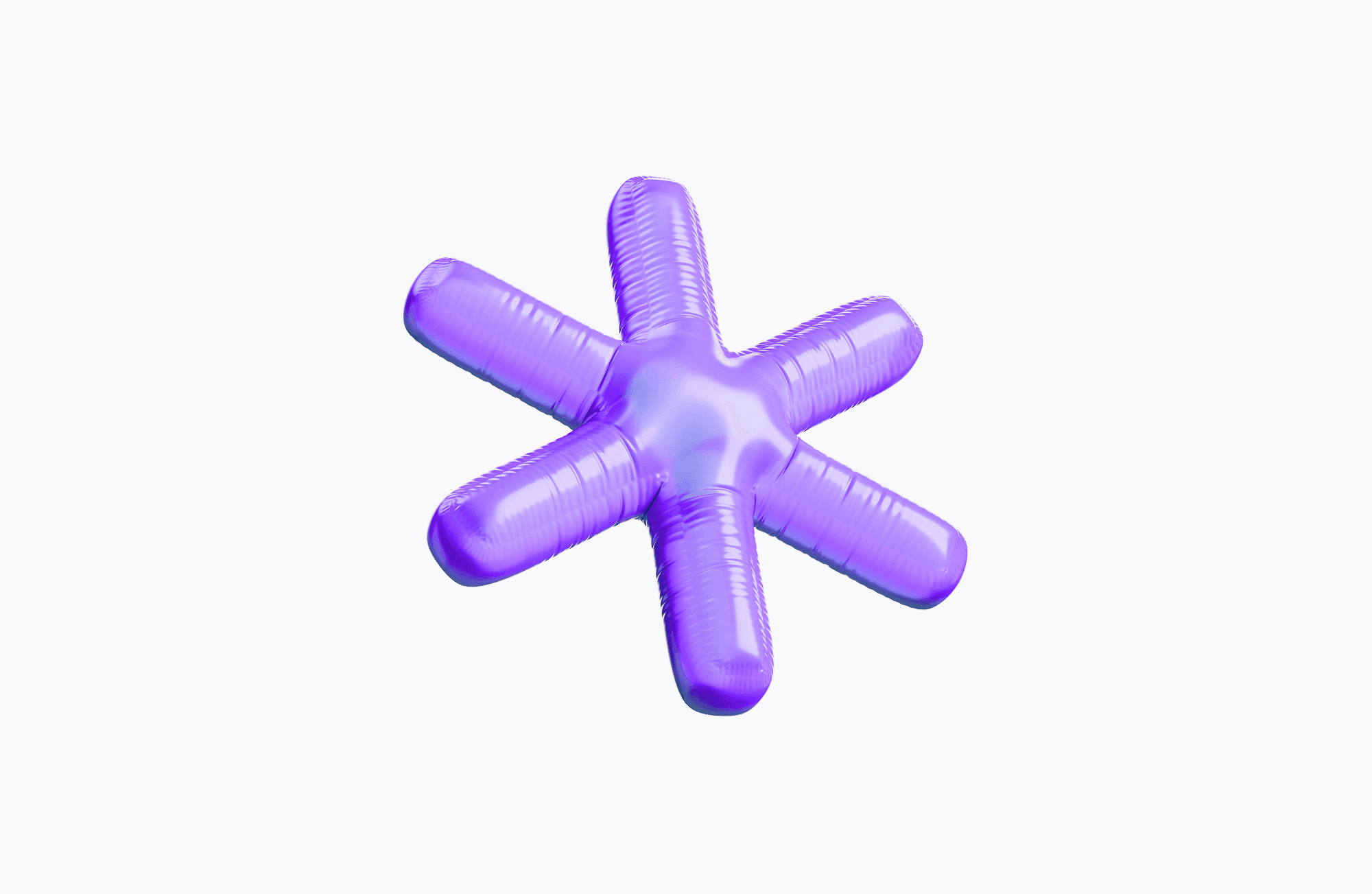 Free inflatable purple asterisk-shaped 3D object on a white background