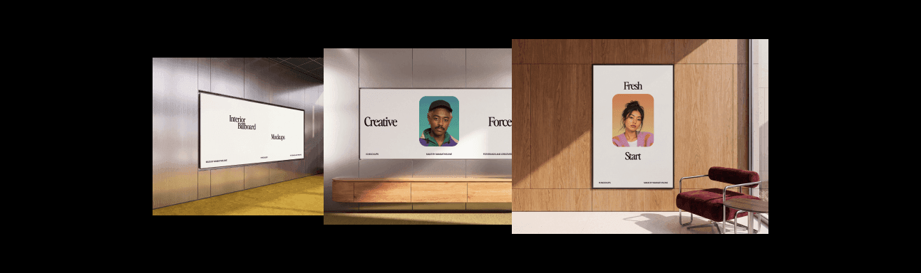 Interior Billboard Mockups for design projects