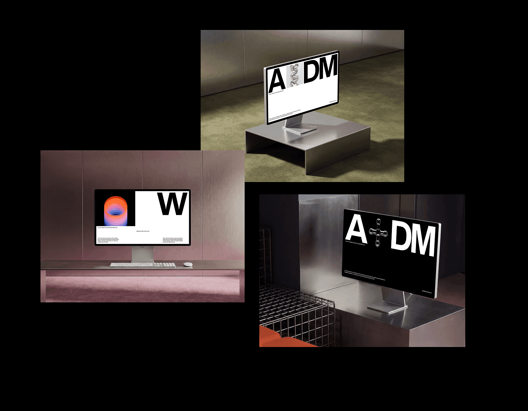 Contemporary Studio Display Mockups for design presentations