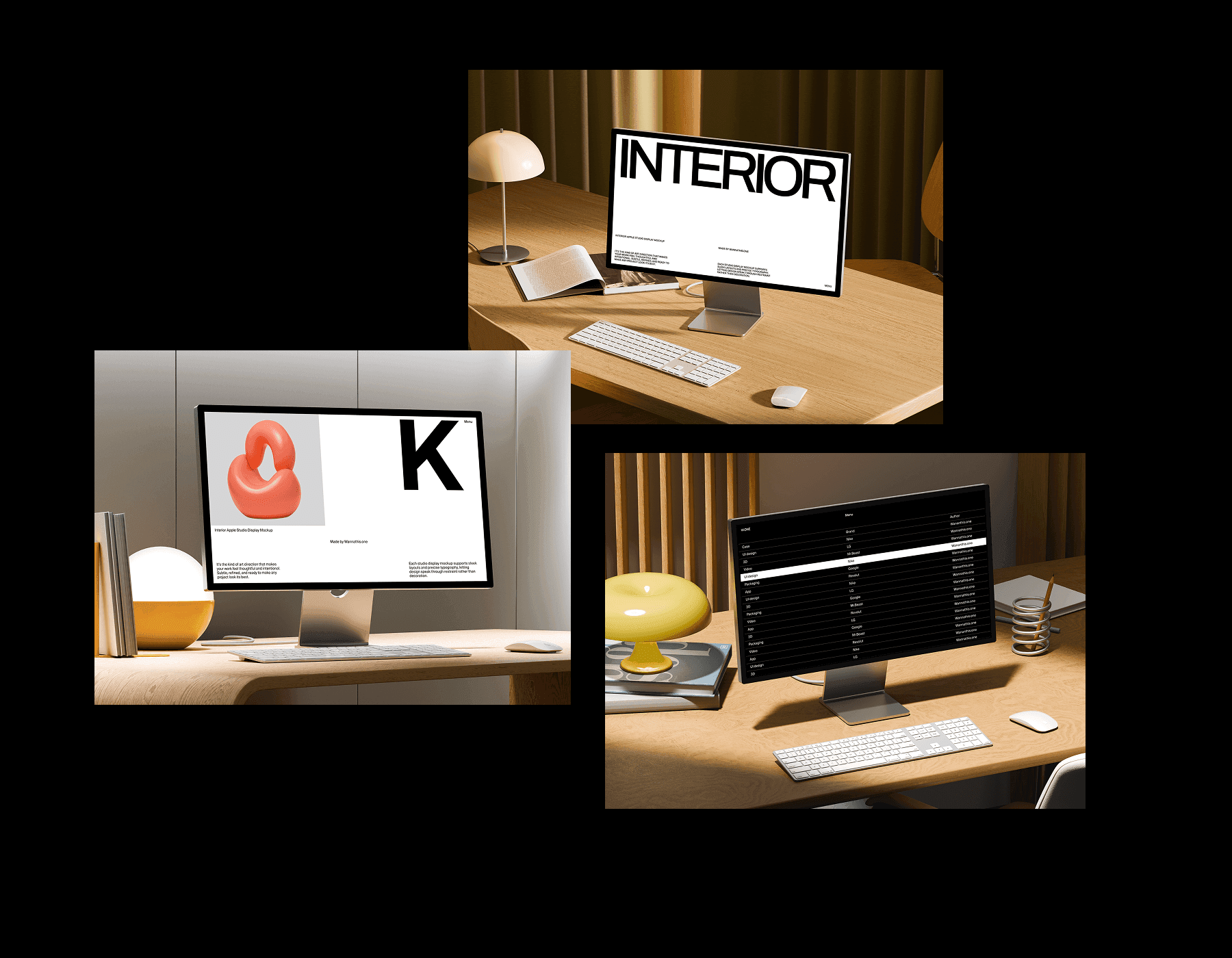 Interior Studio Display Mockups for design projects