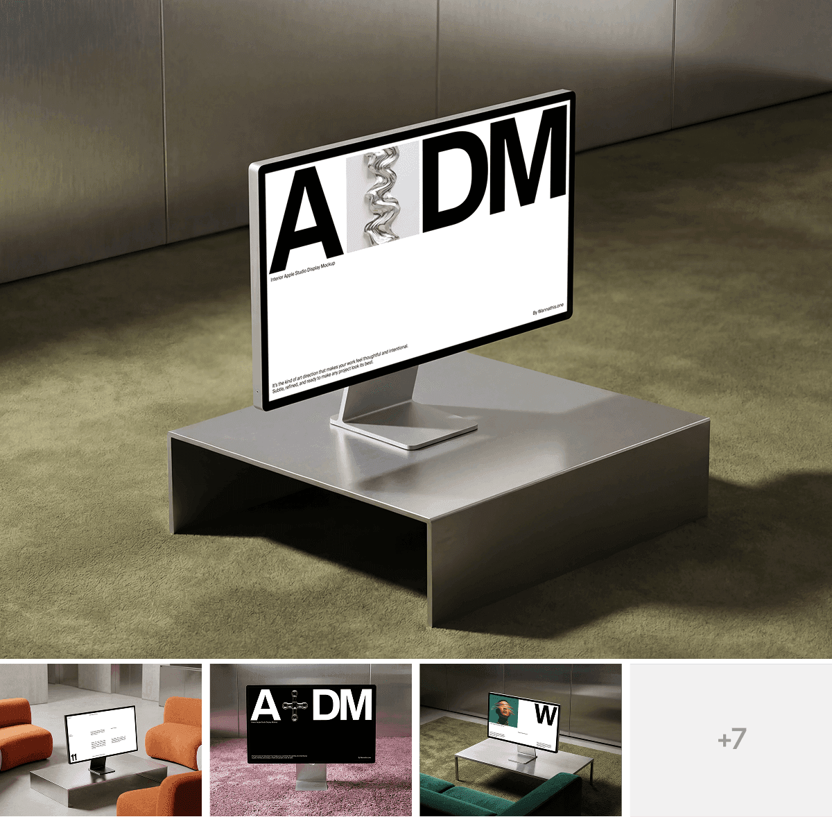 Contemporary Studio Display Mockups for UX/UI projects