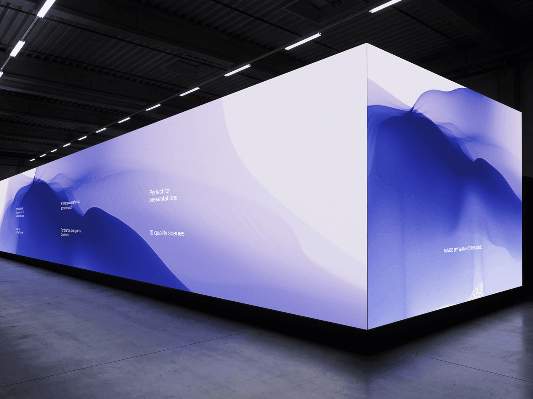 Massive LED display wall inside a modern exhibition or event space