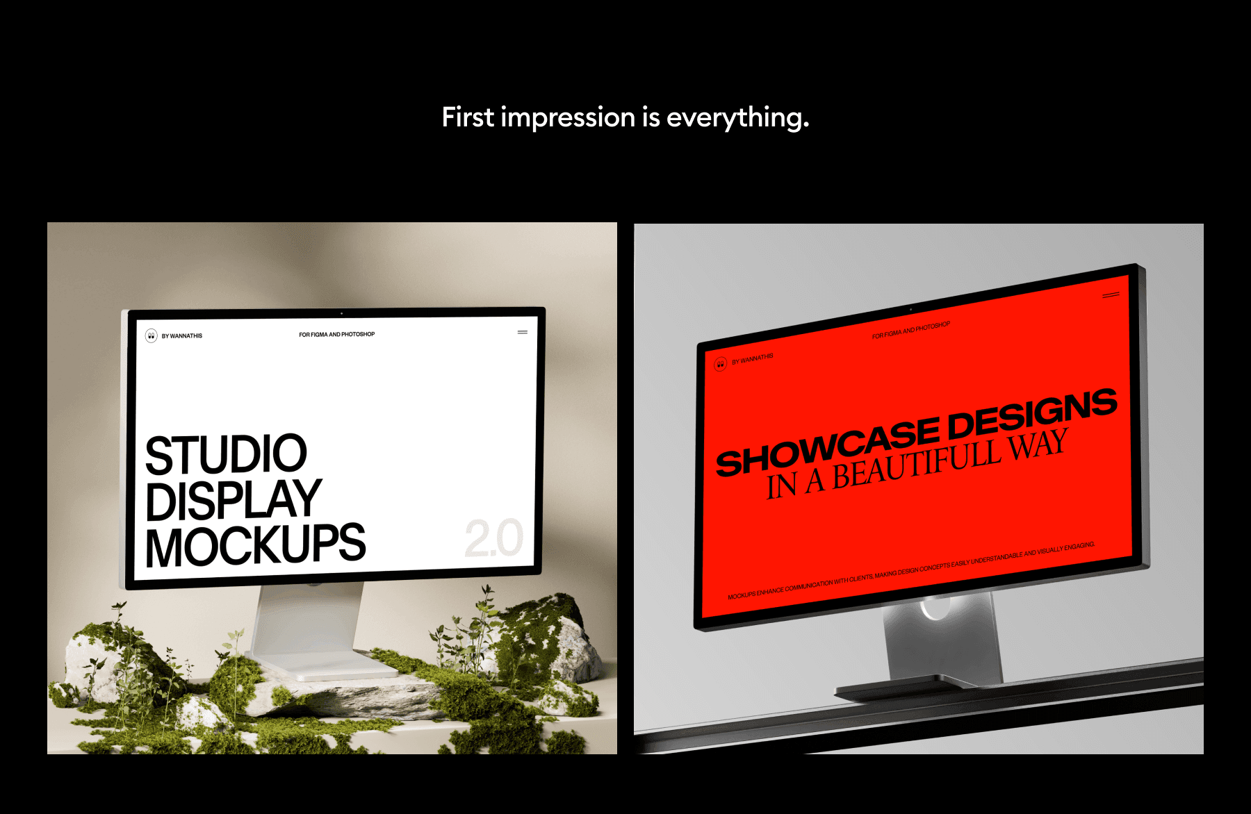 stylish desktop mockups set