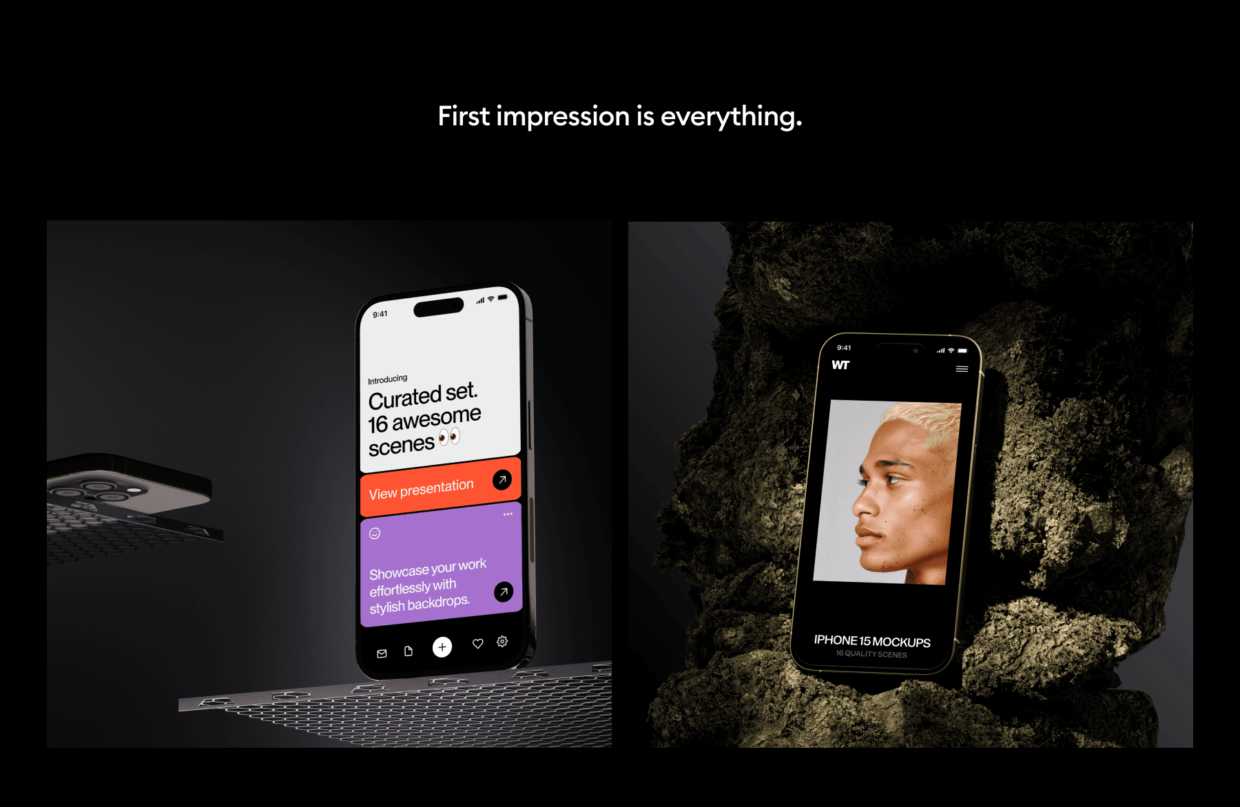 stylish iphone 15 mockups