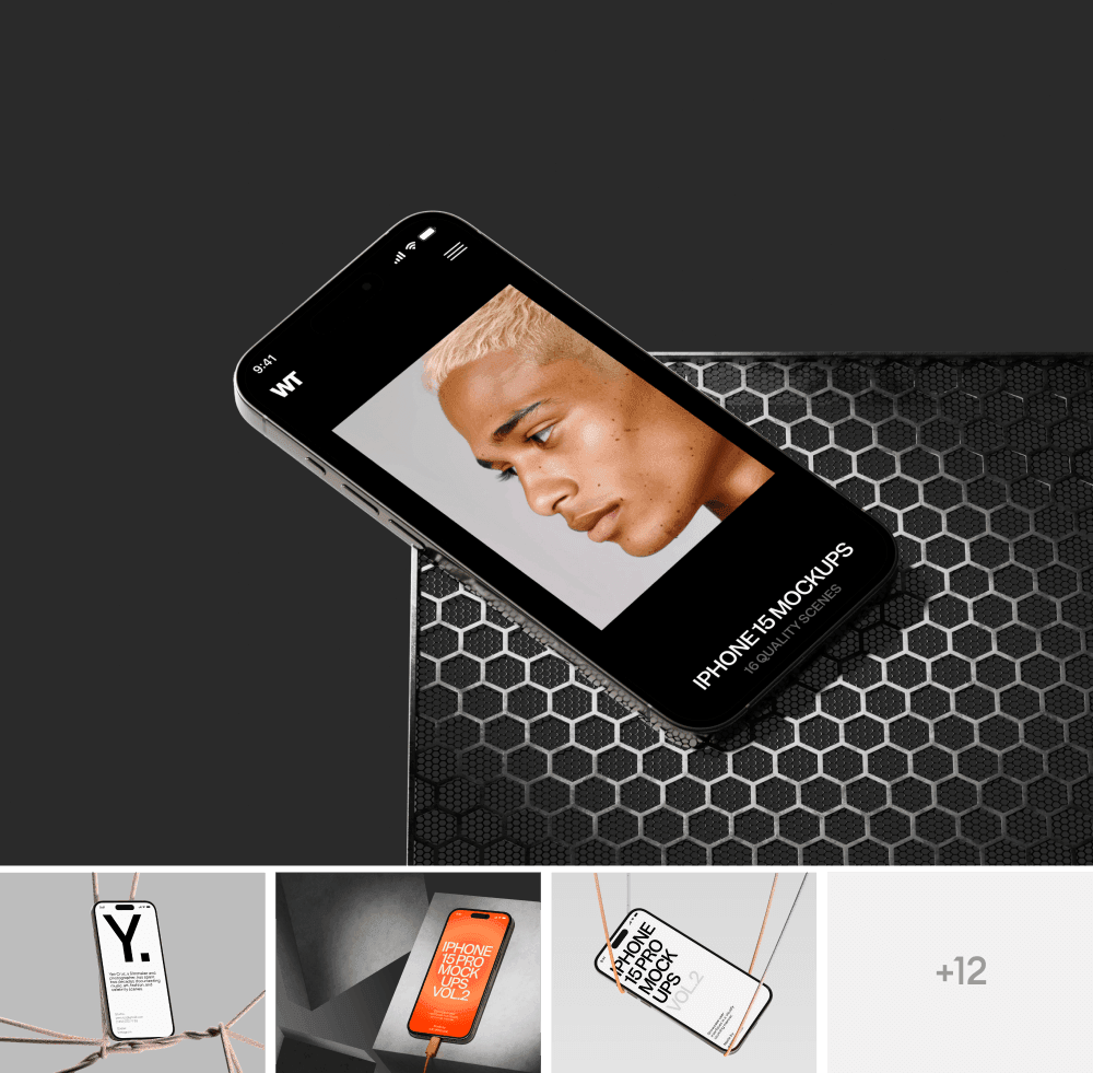 iPhone 15 mockups vol2 for ux/ui projects