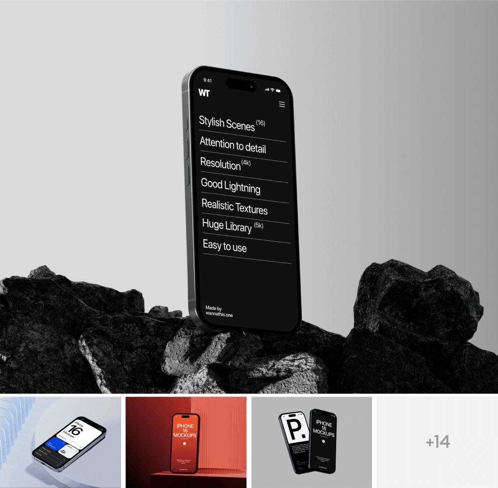 iPhone 16 Pro Mockups for design projects