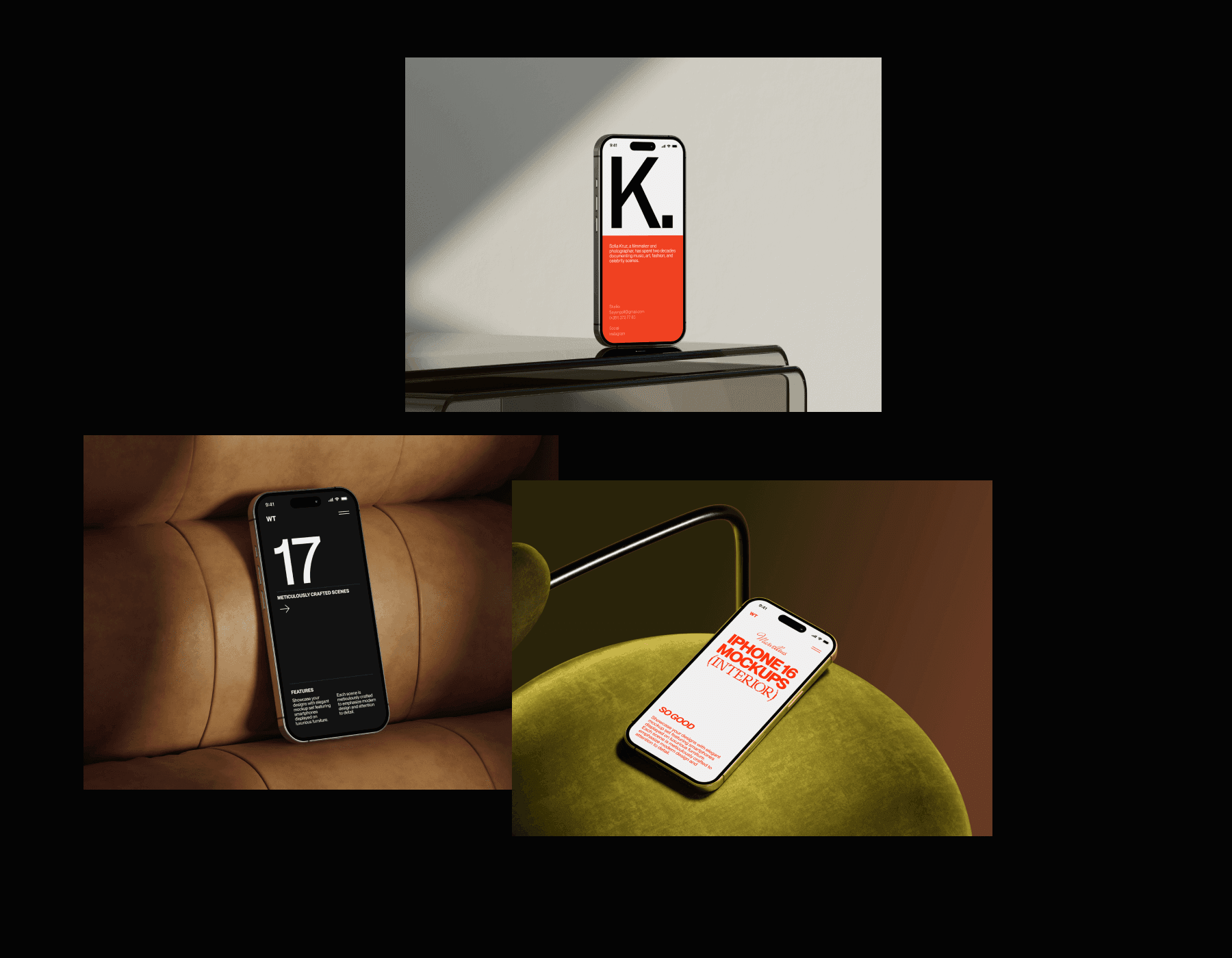 iPhone 16 interior mockups for design presentations