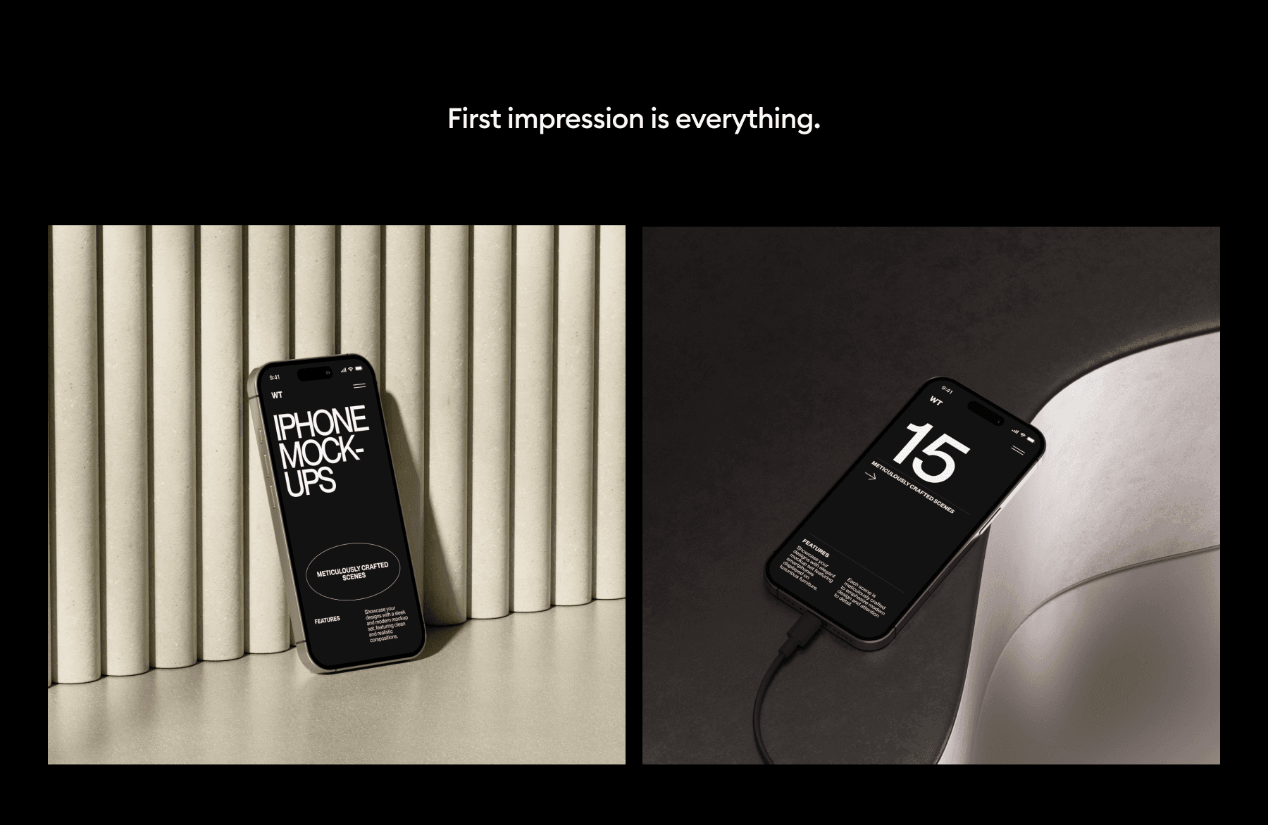 iPhone 16 minimal mockups for marketing projects