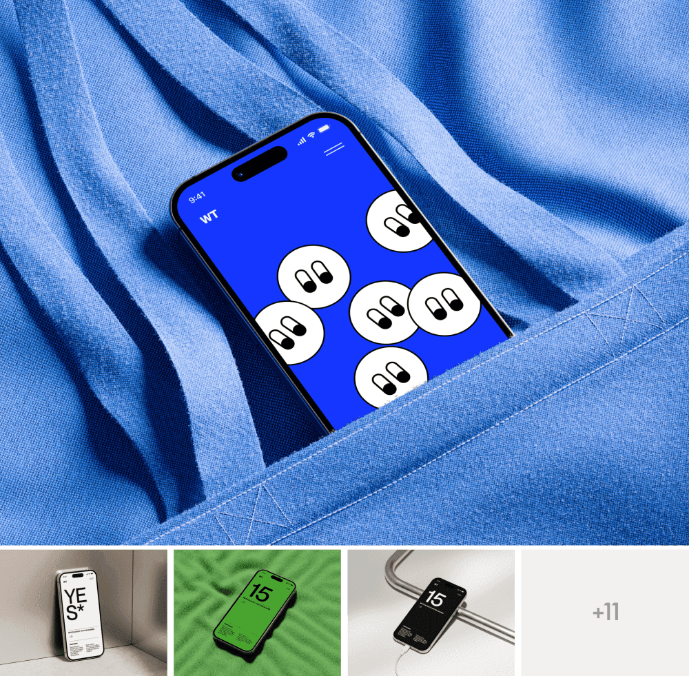 iPhone 16 minimal mockups for digital projects