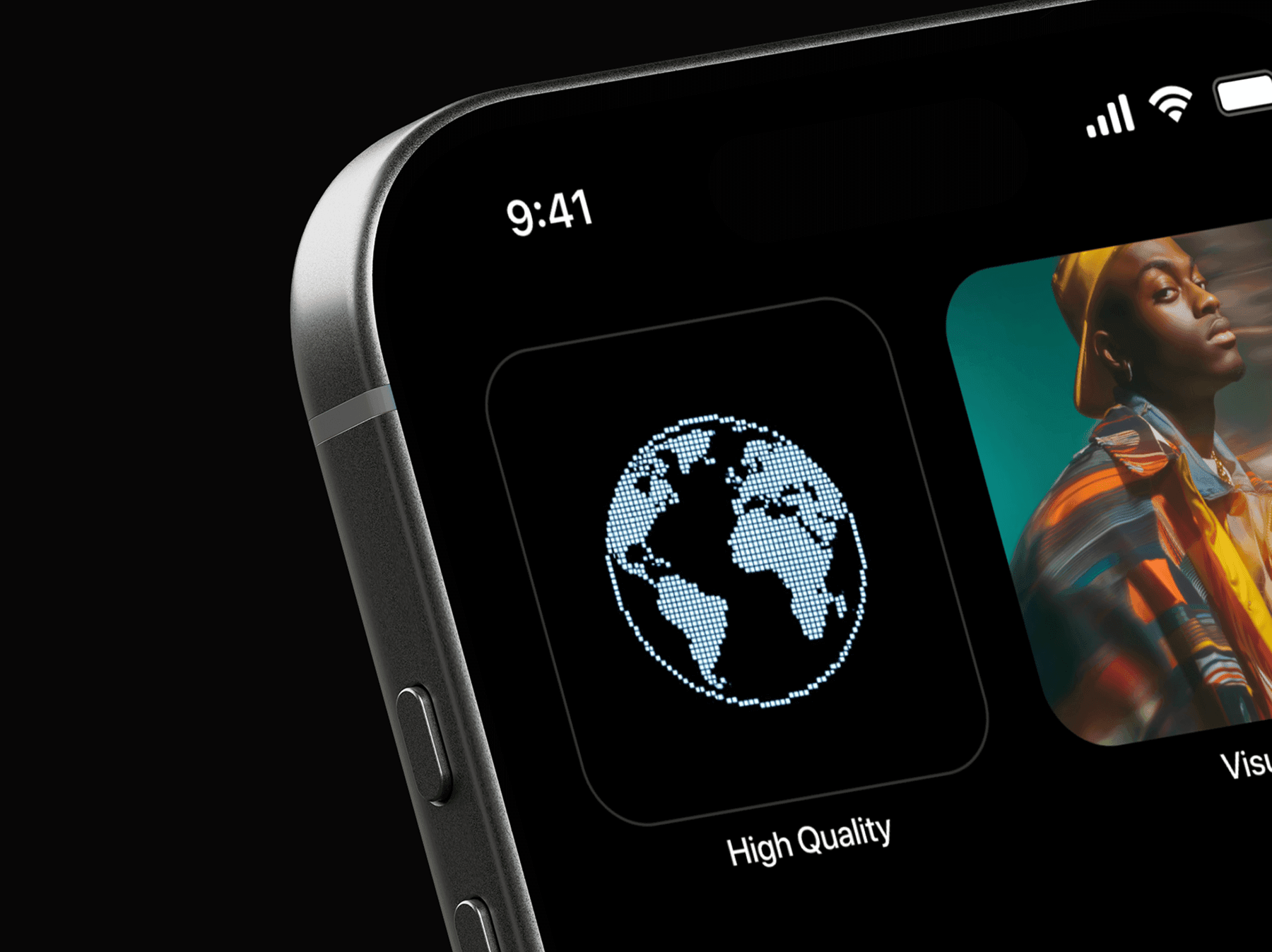 Angled close-up of an iPhone showing side buttons and screen