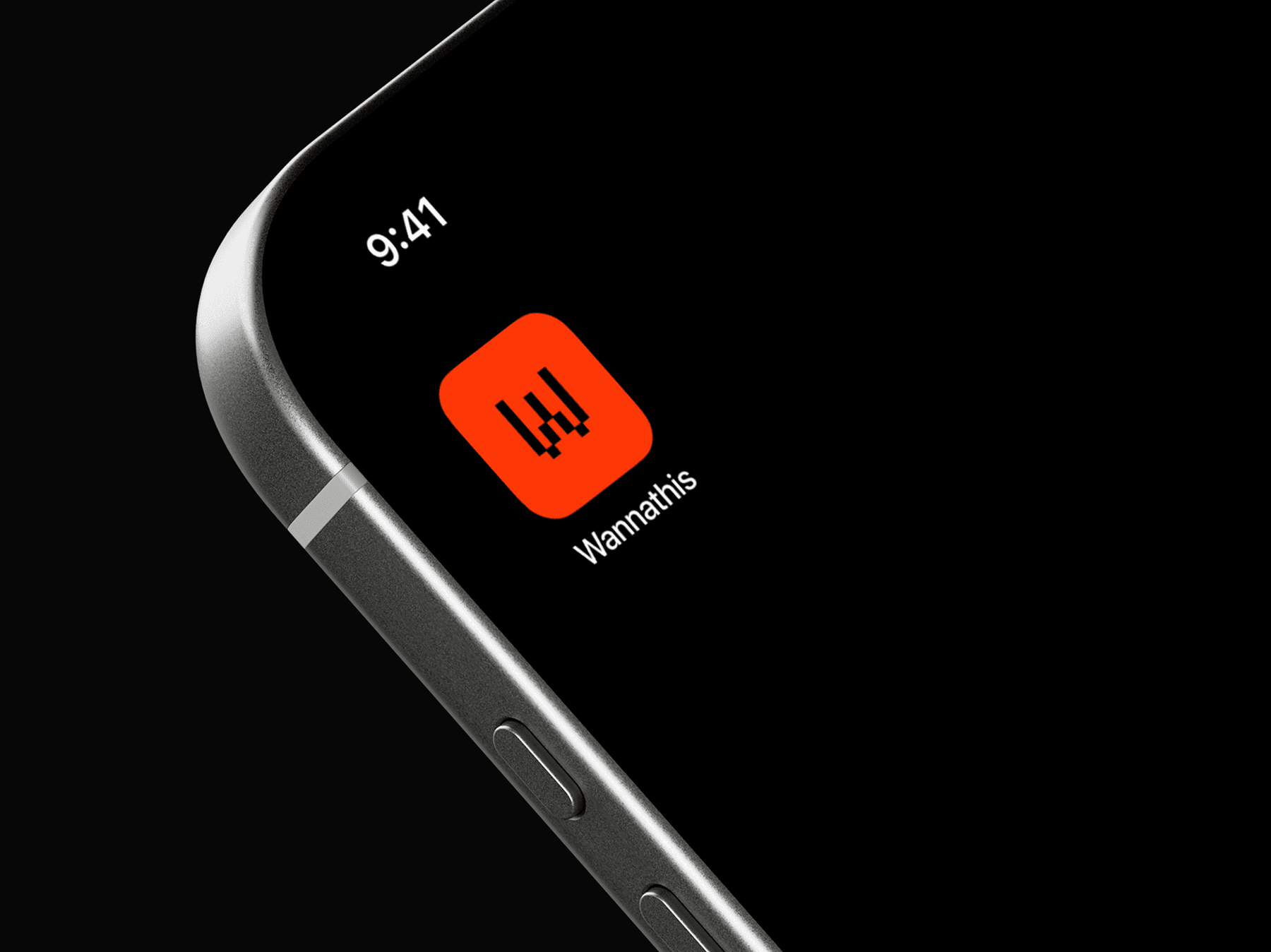 Close-up view of an iPhone side frame with screen visible