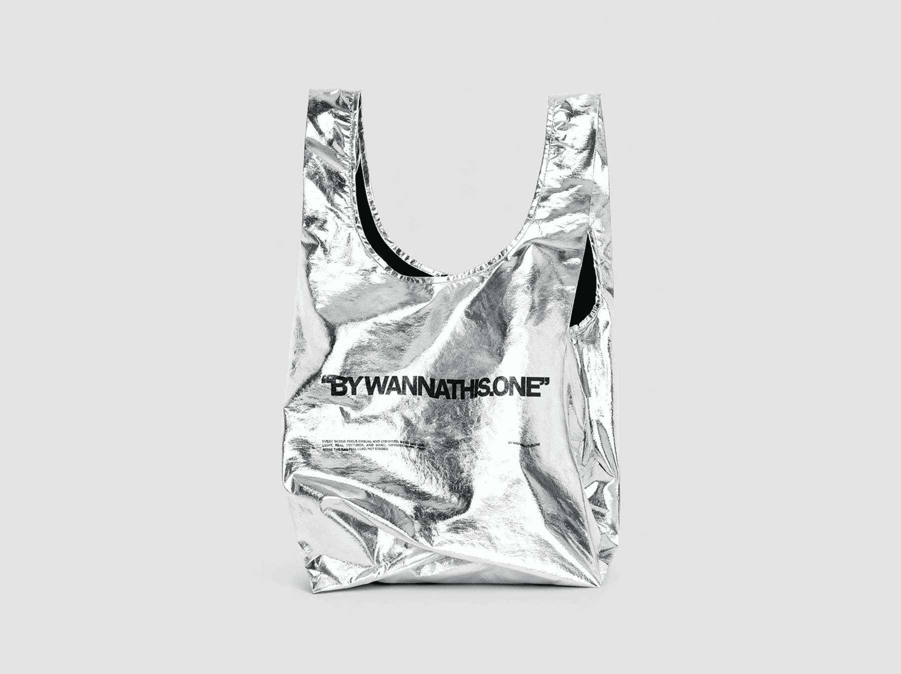 Tote bag mockup photographed in a clean studio environment