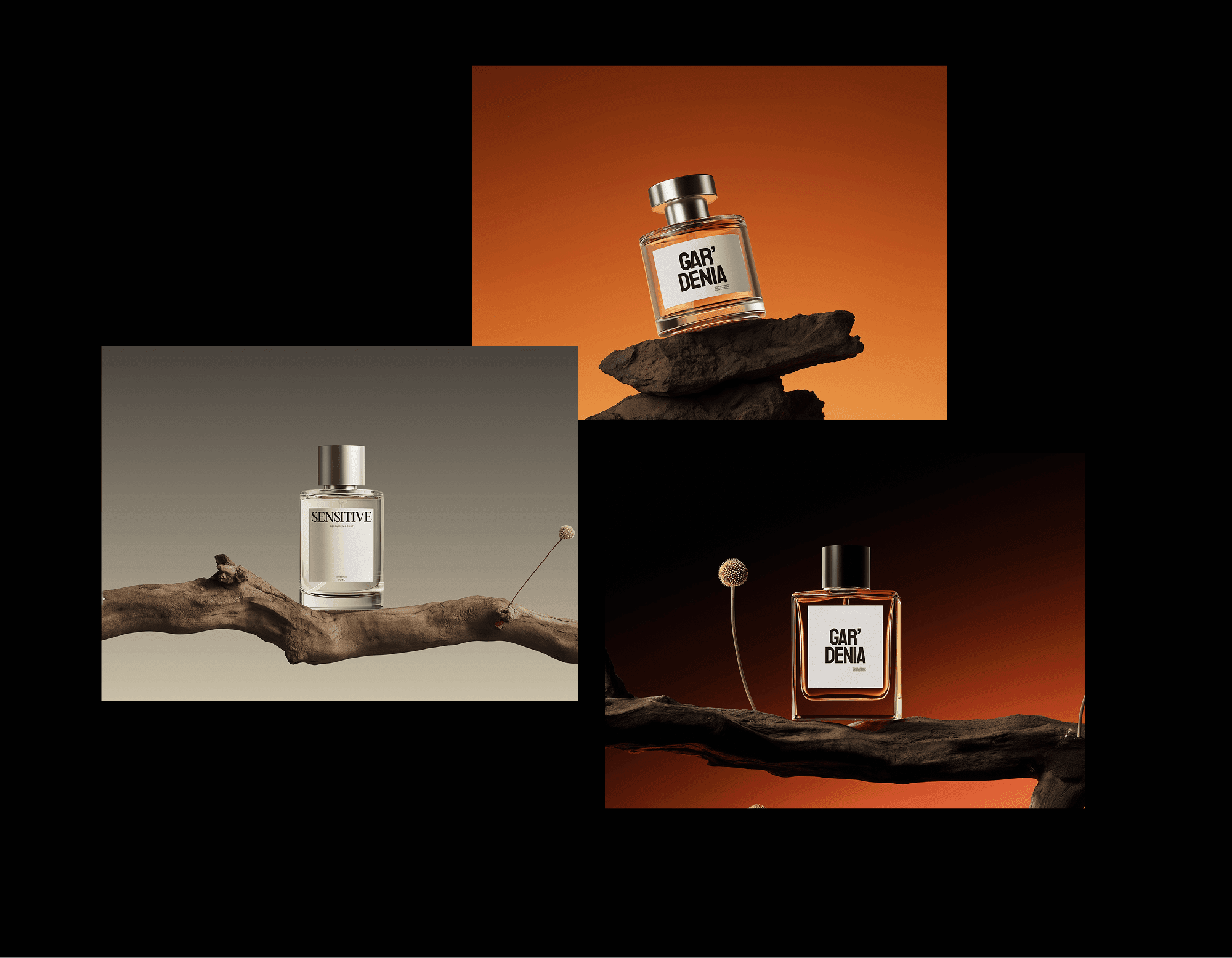 Luxury Perfume Bottle Mockups for design projects