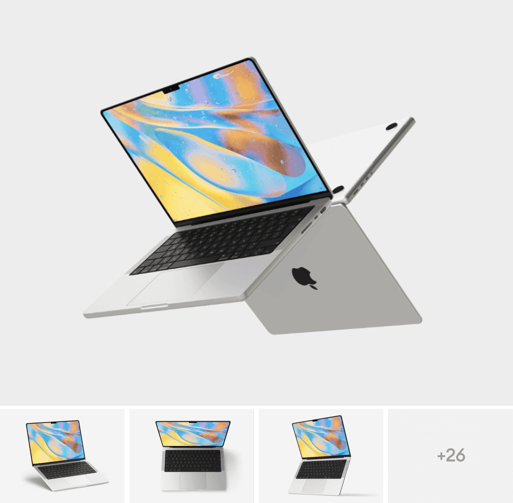 MacBook pro simple mockups for UX/UI presentations