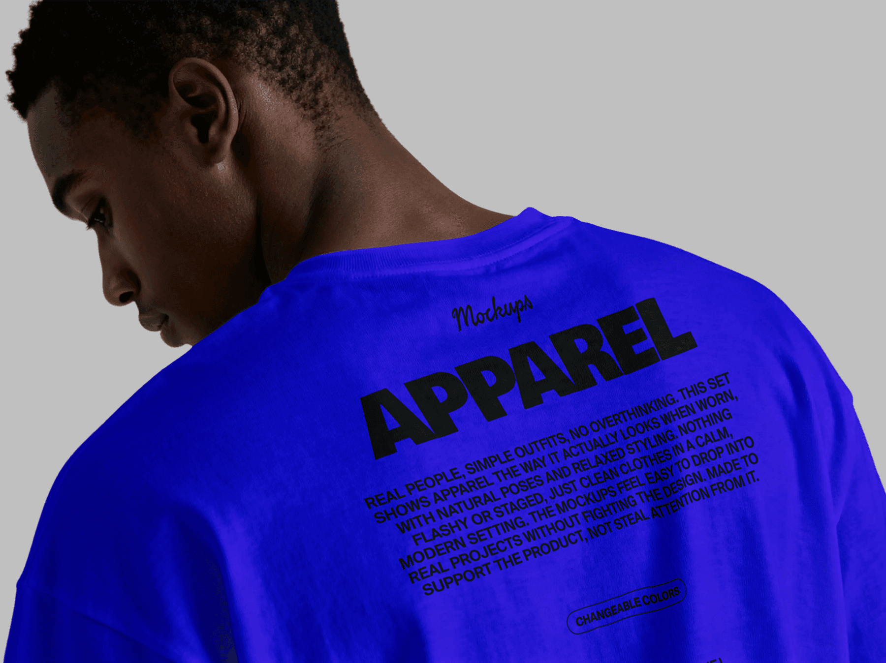 Long sleeve apparel mockup shown from the back with a relaxed fit