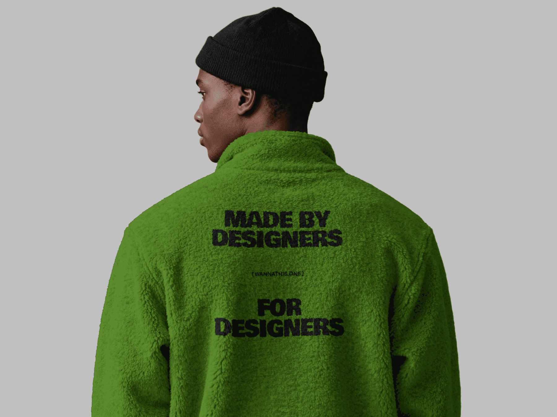 Sweatshirt mockup shown from the back on a standing model